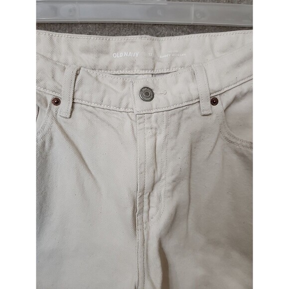 OLD NAVY Baggy Wide-Leg Jeans Womens 12 Ivory Non Stretch Y2K Mid Rise - Picture 5 of 11